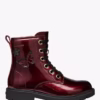 010093551 Geox Bordeaux Leather Lace Ankle Boot