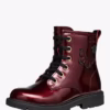 010093551alt1 Geox Bordeaux Leather Lace Ankle Boot